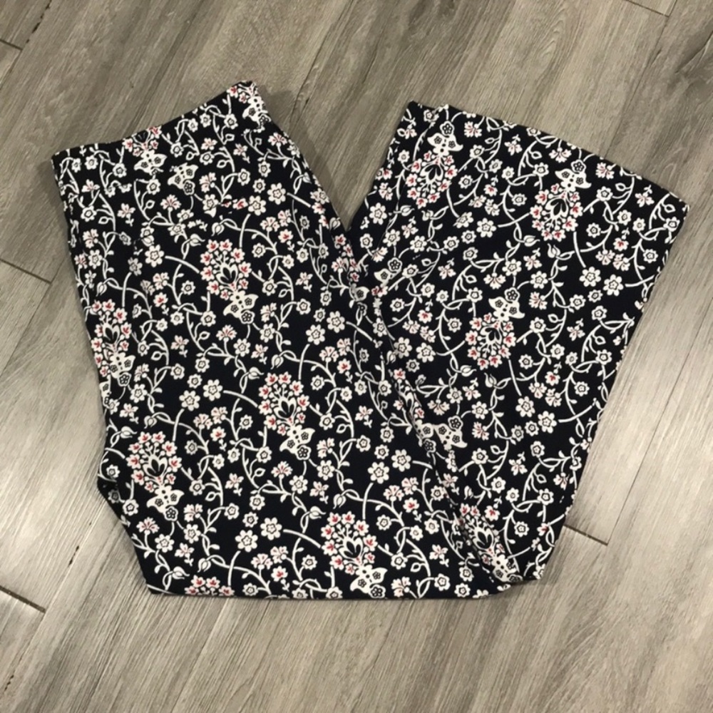 Loft NWOT Wide Leg PullOn Drawstring Printed Pants